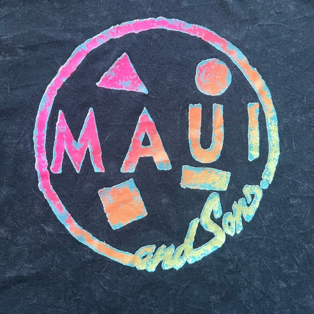 MAUI AND SONS Amped Cookie Neon Off Black Surf Beach T-Shirt. Size S - Picture 3 of 10